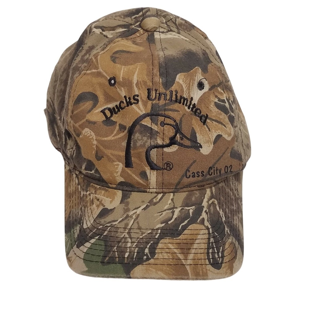 Ducks Unlimited Brown Camo Advantage Embroidered Hat OSFM Gorpcore Hunting Cap